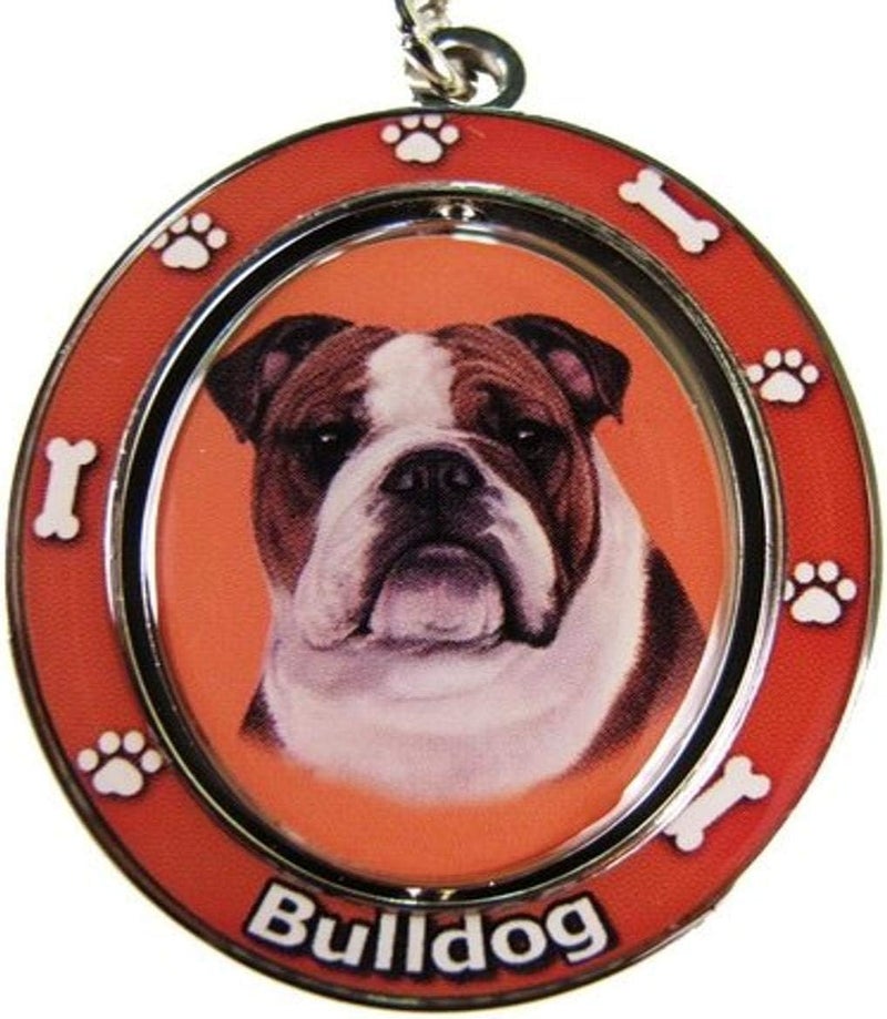 E&S Pets Bulldog Key Chain - Double Sided Spinning Center with Bulldog Face - Image 1